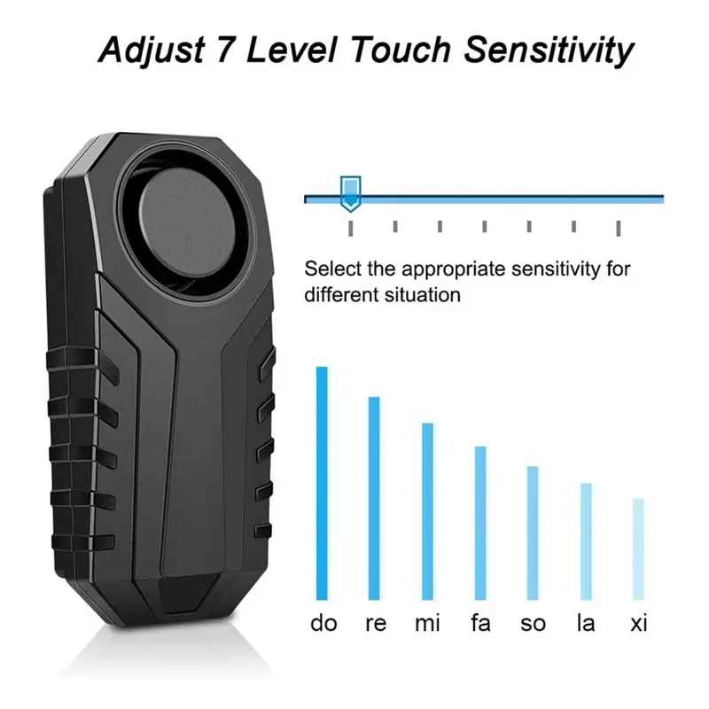 SF22R+03C Wireless Anti Theft Alarm System for Motorcycle Bicycle Remote Control Vibration Detection Device