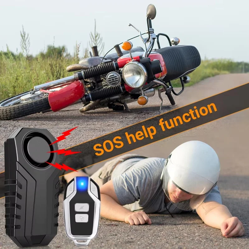 SF22R+09C Wireless Motorcycle Alarm System with Remote Control USB Rechargeable Waterproof Bicycle Anti Theft Device