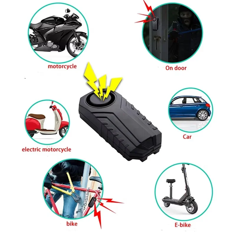 SF22R+09C Wireless Motorcycle Alarm System with Remote Control USB Rechargeable Waterproof Bicycle Anti Theft Device
