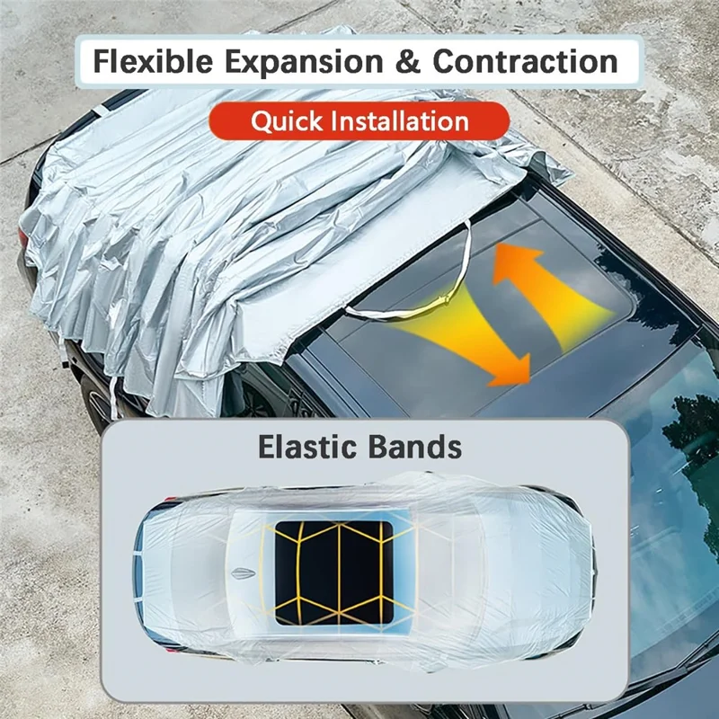 Size M For Sedan 210D Oxford Fabric Waterproof Cover Sun Snow Protection Elastic Car Cover