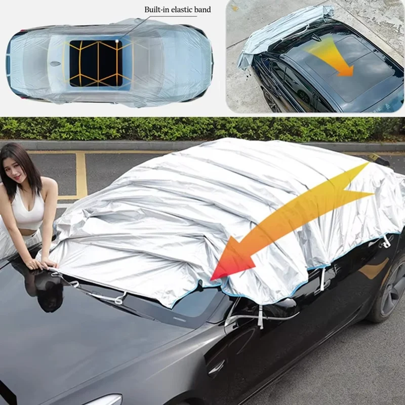 Size M For Sedan 210D Oxford Fabric Waterproof Cover Sun Snow Protection Elastic Car Cover