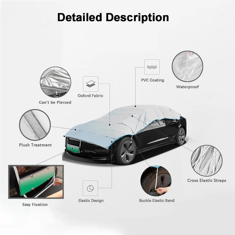 Size M For Sedan 210D Oxford Fabric Waterproof Cover Sun Snow Protection Elastic Car Cover