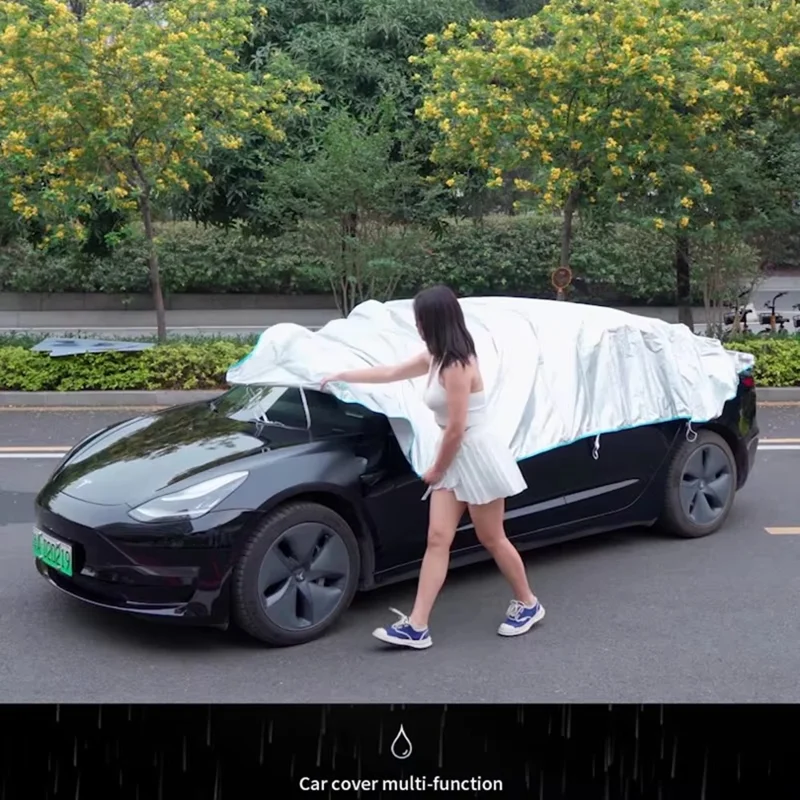 Size M For Sedan 210D Oxford Fabric Waterproof Cover Sun Snow Protection Elastic Car Cover