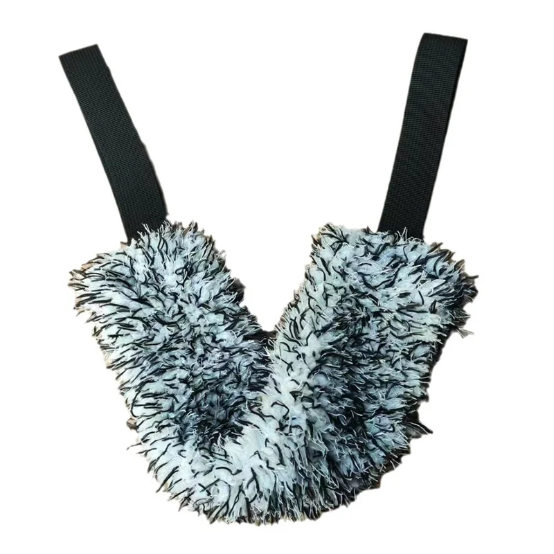 Car Wheel Wash Towel Automotive Tire Wiping Towel Wheel Hub Cleaning Rag Long Strap Tires Detailing Towel - Black