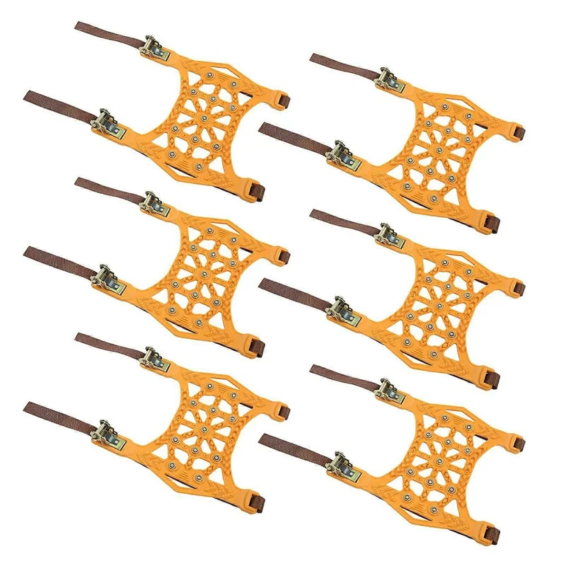 6Pcs Car Tire Snow Chains Anti Skid Emergency Traction Chain for Improved Driving Safety