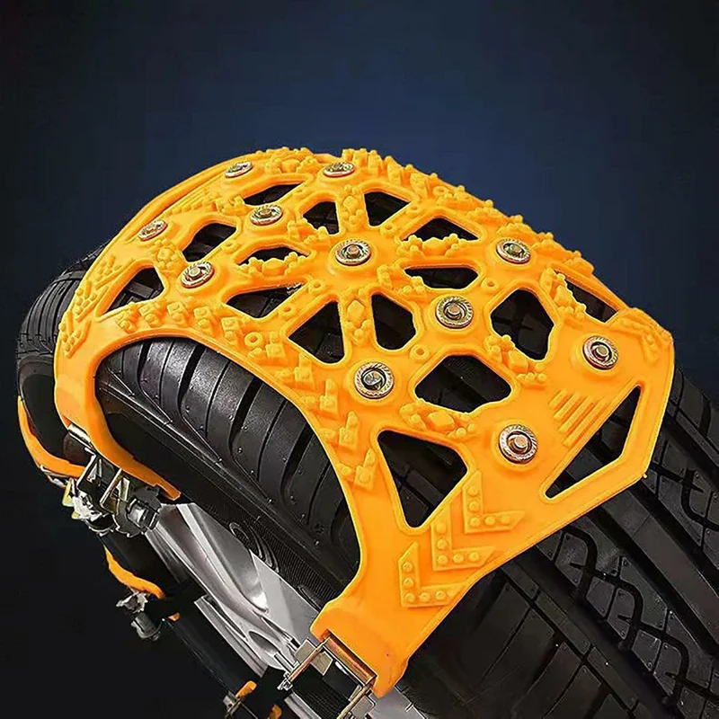 6Pcs Car Tire Snow Chains Anti Skid Emergency Traction Chain for Improved Driving Safety