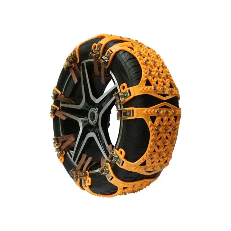 6Pcs Car Tire Snow Chains Anti Skid Emergency Traction Chain for Improved Driving Safety