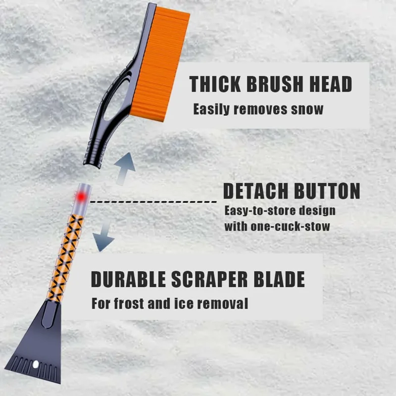 ST-3910 2 in 1 Detachable Car Snow Brush Ice Scraper Winter Windshield Cleaner for Vehicles