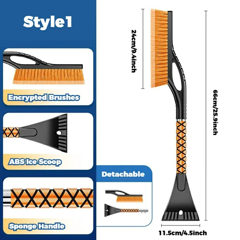 ST-3910 2 in 1 Detachable Car Snow Brush Ice Scraper Winter Windshield Cleaner for Vehicles