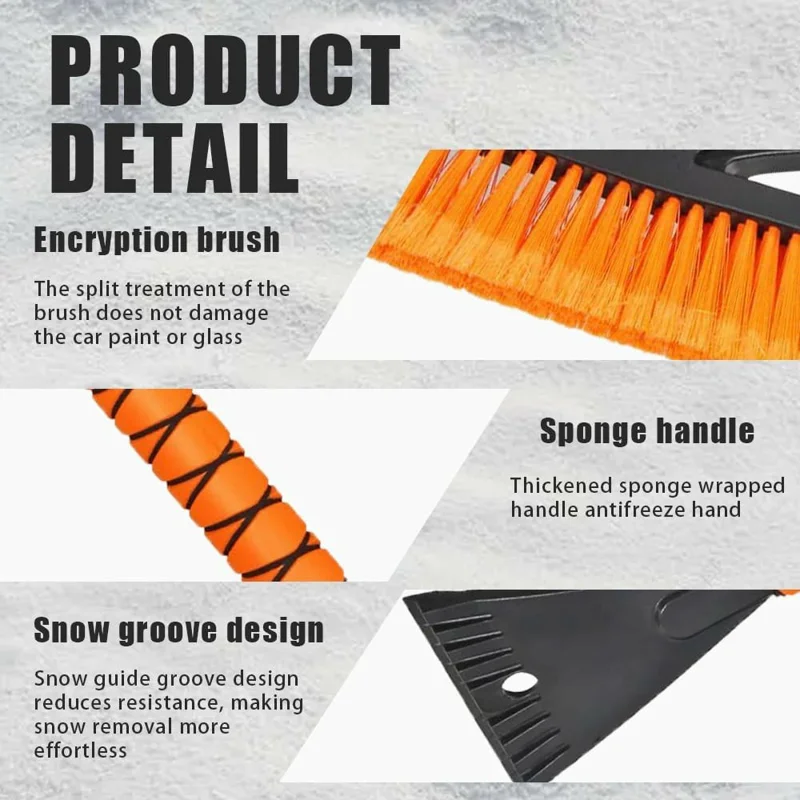 ST-3910 2 in 1 Detachable Car Snow Brush Ice Scraper Winter Windshield Cleaner for Vehicles