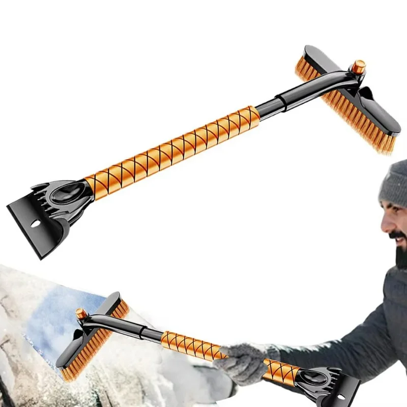 ST-3909 360 Degree Rotatable Car Snow Brush Ice Scraper 2 in 1 Winter Windshield Cleaner for Vehicles
