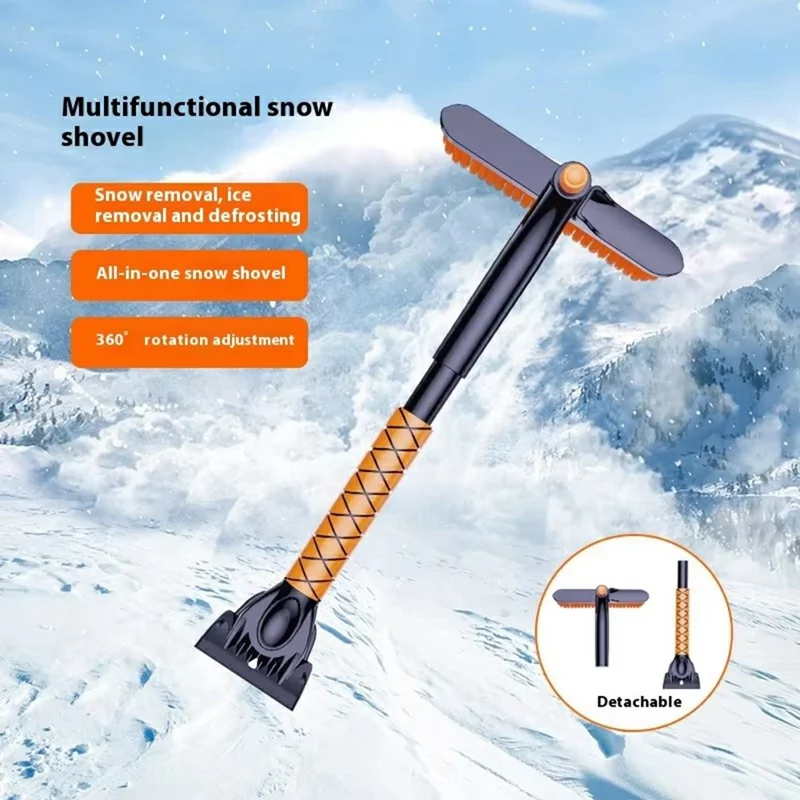 ST-3909 360 Degree Rotatable Car Snow Brush Ice Scraper 2 in 1 Winter Windshield Cleaner for Vehicles