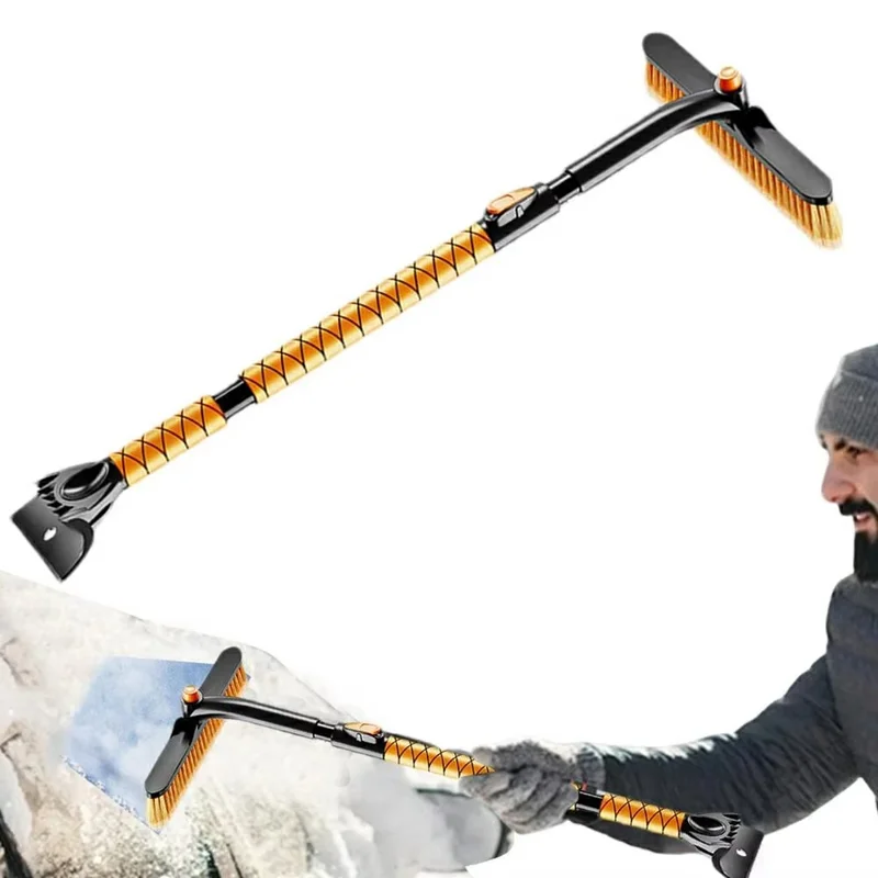 ST-3908 Telescopic handle Windshield Cleaner for Vehicles 2 in 1 360 Degree Rotatable Car Snow Brush Ice Scraper