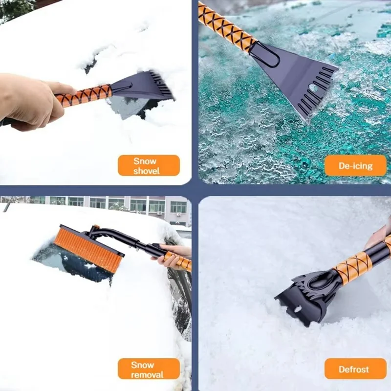 ST-3908 Telescopic handle Windshield Cleaner for Vehicles 2 in 1 360 Degree Rotatable Car Snow Brush Ice Scraper