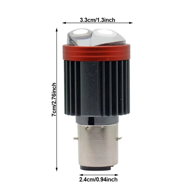 Faro delantero de motocicleta con lente dual y proyector LED, haz alto y bajo, resistente al agua, para vehículo eléctrico - Luz blanca
