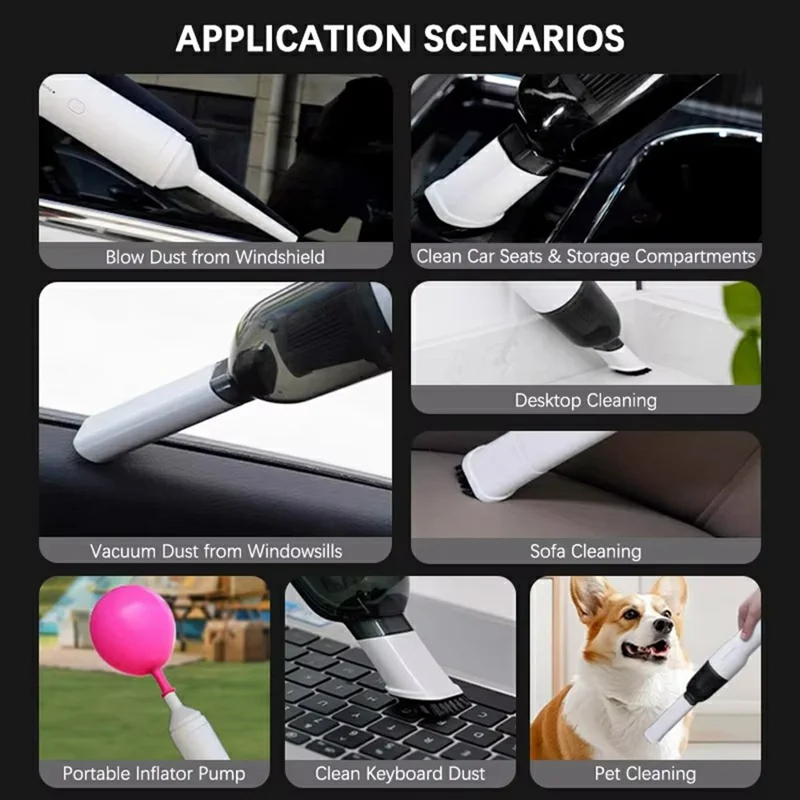 Portable Wireless Handheld Vacuum Cleaner Metal Filter High Power Suction Blower for Car Home