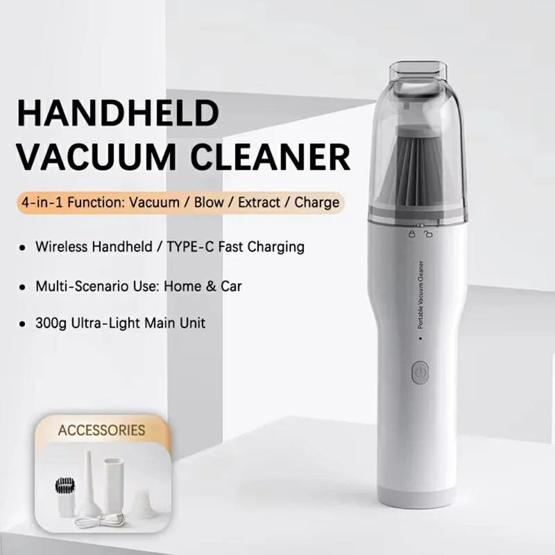 Portable Wireless Handheld Vacuum Cleaner Metal Filter High Power Suction Blower for Car Home
