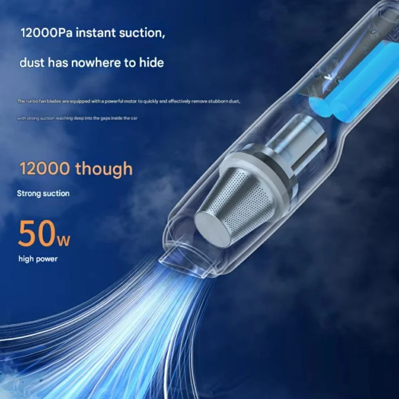 Portable Wireless Handheld Vacuum Cleaner Metal Filter High Power Suction Blower for Car Home
