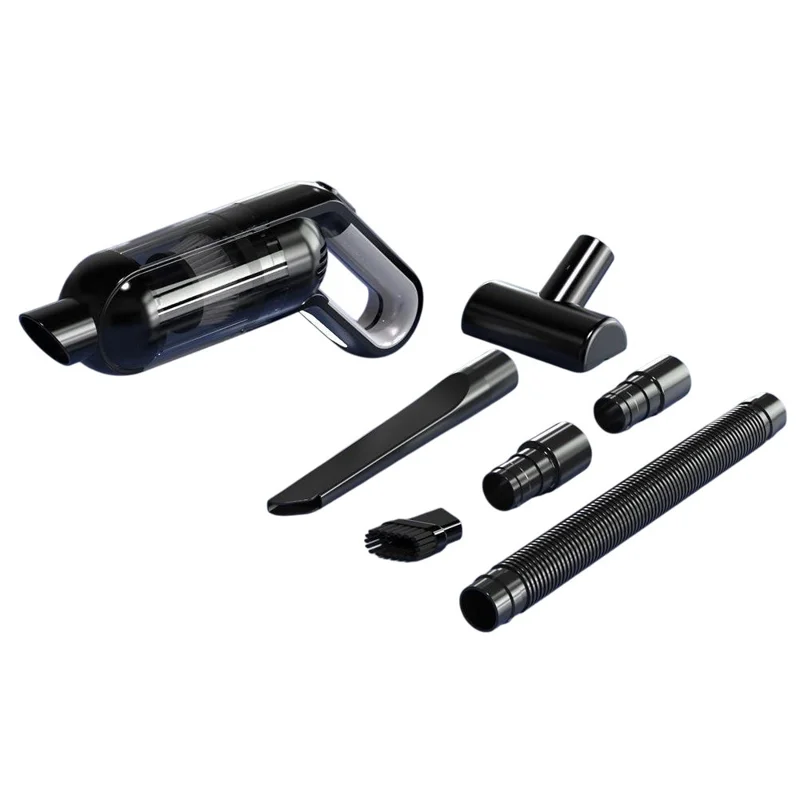 Handheld Car Vacuum Cleaner 8kPa Powerful Suction Low Noise Cordless Dust Blower with LED Light - Black