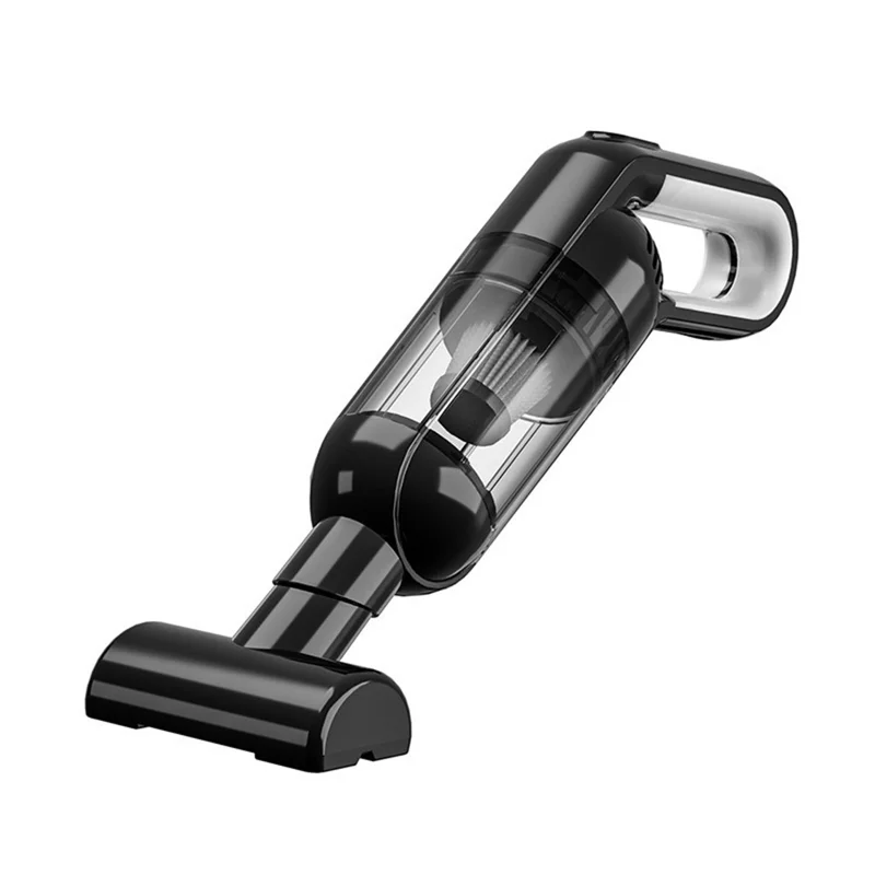 Handheld Car Vacuum Cleaner 8kPa Powerful Suction Low Noise Cordless Dust Blower with LED Light - Black