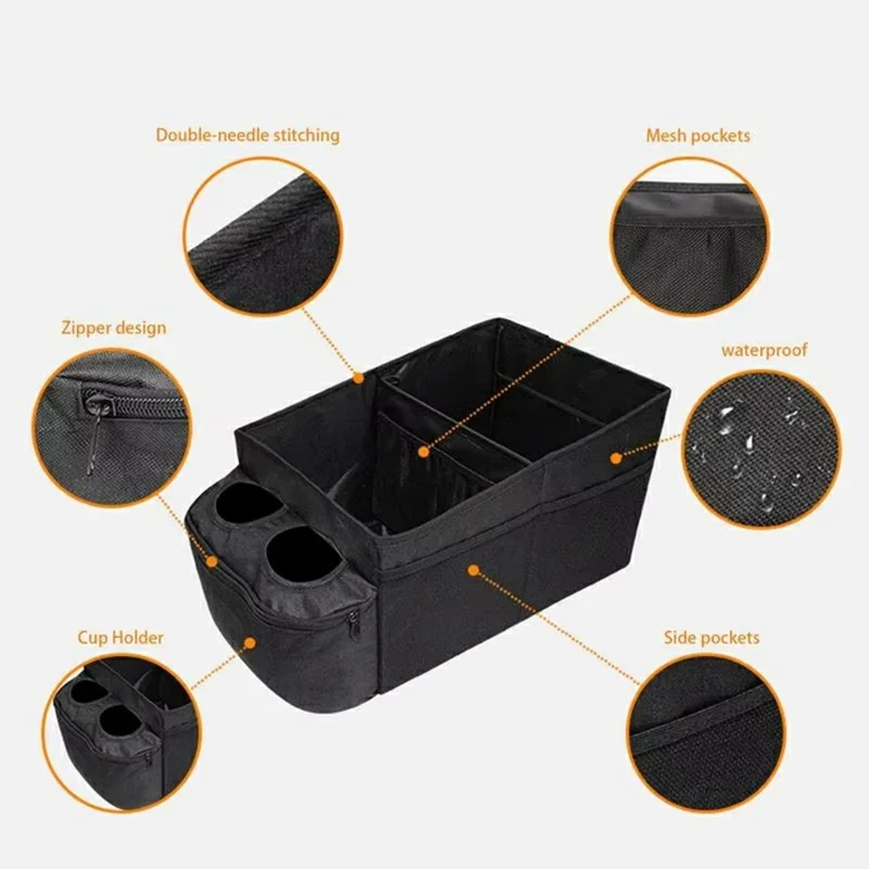 Multi Pocket Car Trunk Organizer Large Capacity Foldable 600D Oxford Fabric Storage Box