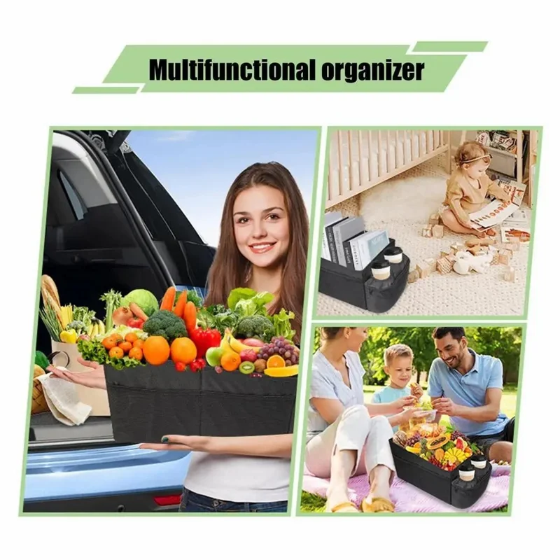 Multi Pocket Car Trunk Organizer Large Capacity Foldable 600D Oxford Fabric Storage Box