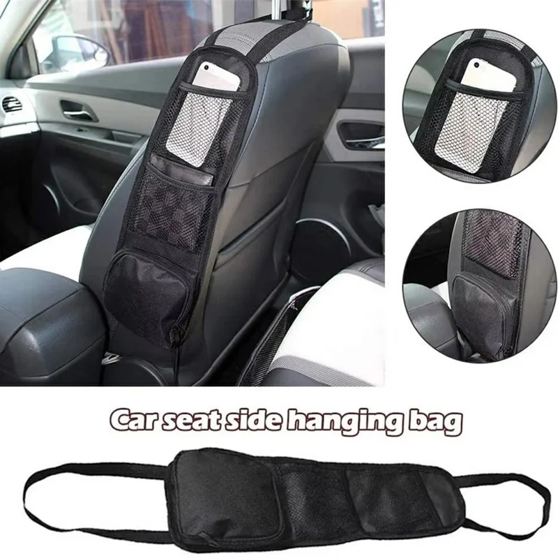 Car Seat Side Storage Organizer Waterproof Multi-Pocket Hanging Bag for Map Water Bottle Umbrella