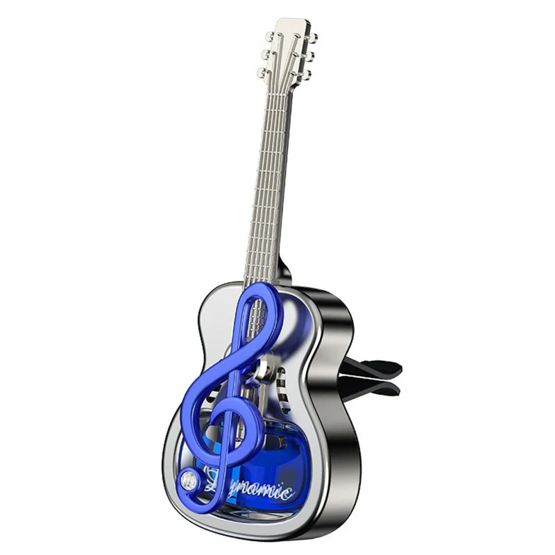 Guitar Shape Car Vent Clip Air Freshener Diffuser Aromatherapy Fragrance for Vehicle AC Outlet Decorative Ornament - Blue+Ocean