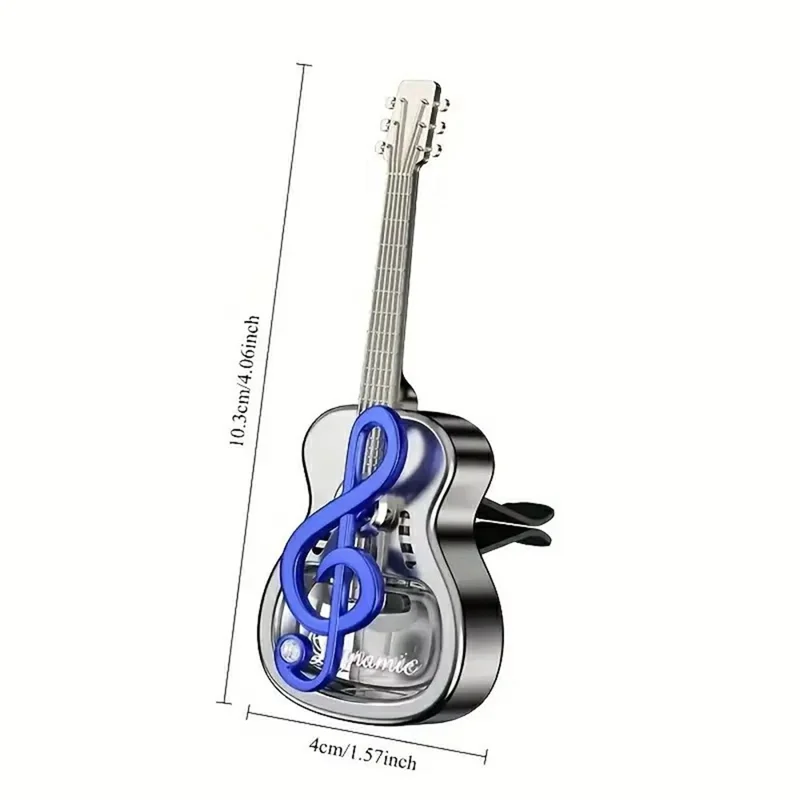 Guitar Shape Car Vent Clip Air Freshener Diffuser Aromatherapy Fragrance for Vehicle AC Outlet Decorative Ornament - Blue+Ocean