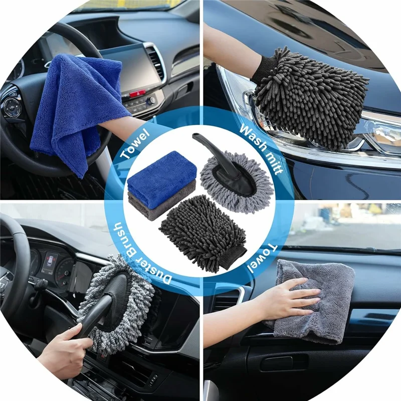 Kit de 38 outils de lavage de voiture avec pistolet à mousse, brosse électrique, nettoyant de vitres et ensemble de brosses de détail
