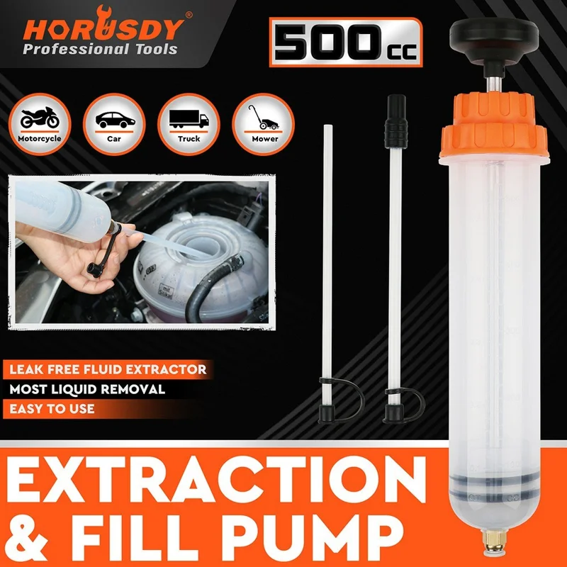 500CC Car Oil Fluid Extractor Transparent Manual Oil Suction Pump Oil Transfer Change Pump