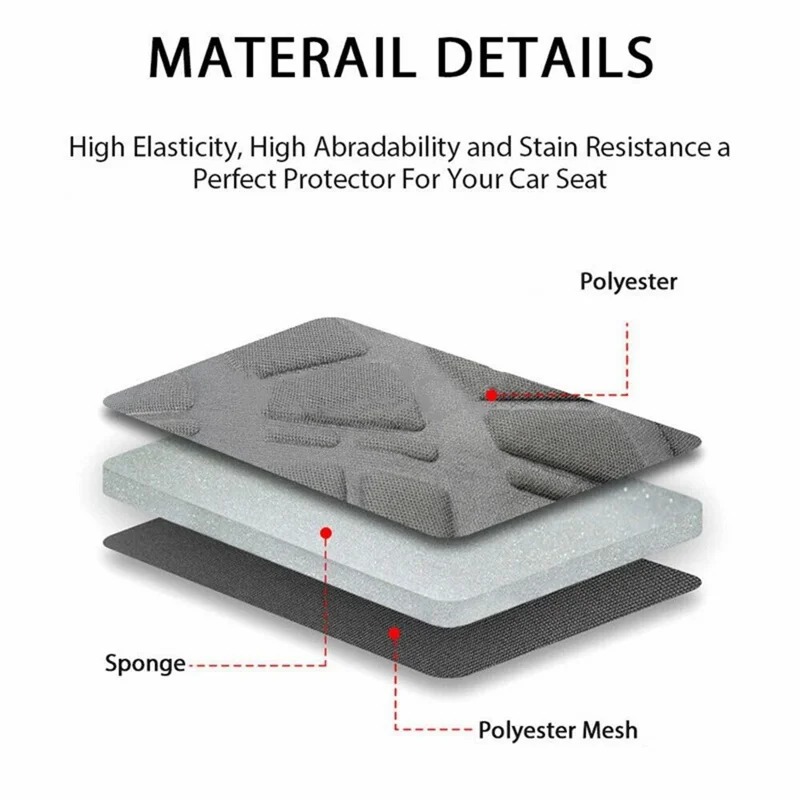 9Pcs Car Seat Covers Full Set Automotive 5-Seats Front Rear Covers Headrest Protectors - Grey