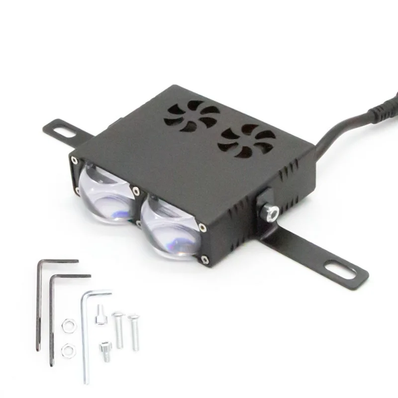 2-LED Car Spotlight IP67 Waterproof Yellow and White Light High Low Beam Lamp for Truck / SUV / ATV