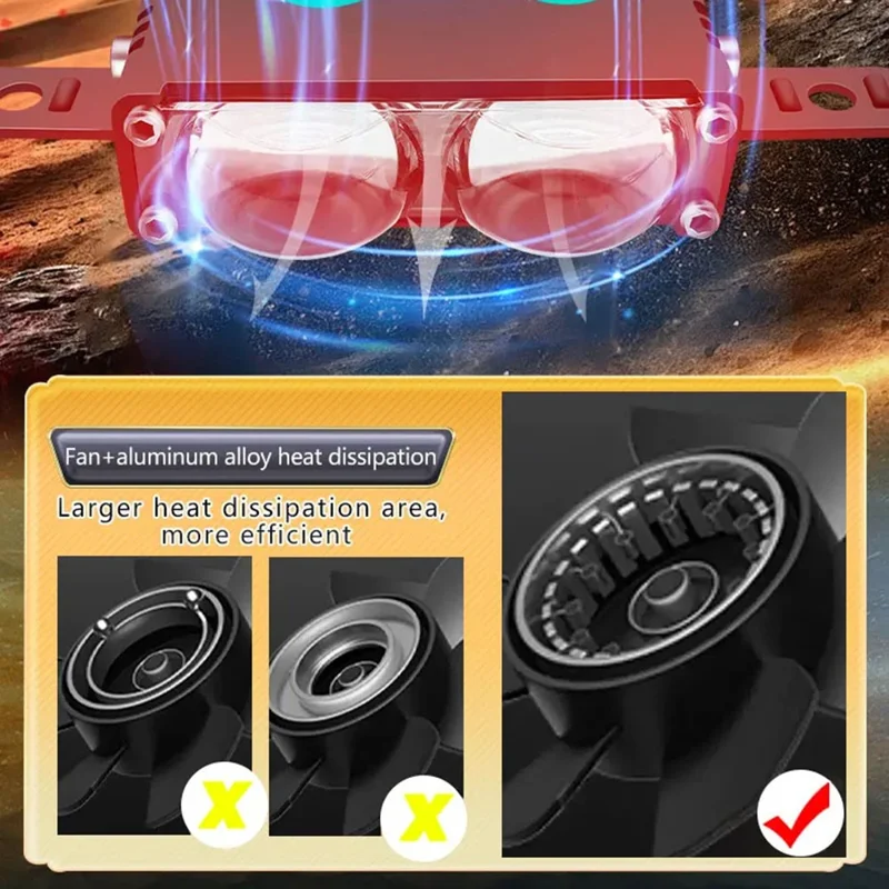 2-LED Car Spotlight IP67 Waterproof Yellow and White Light High Low Beam Lamp for Truck / SUV / ATV