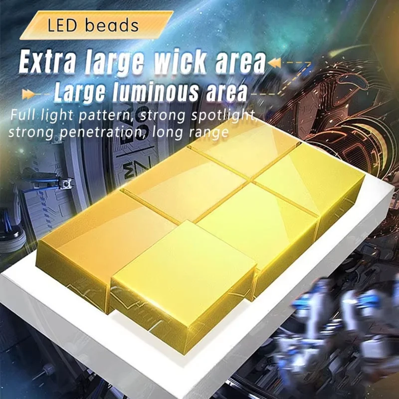 2-LED Car Spotlight IP67 Waterproof Yellow and White Light High Low Beam Lamp for Truck / SUV / ATV