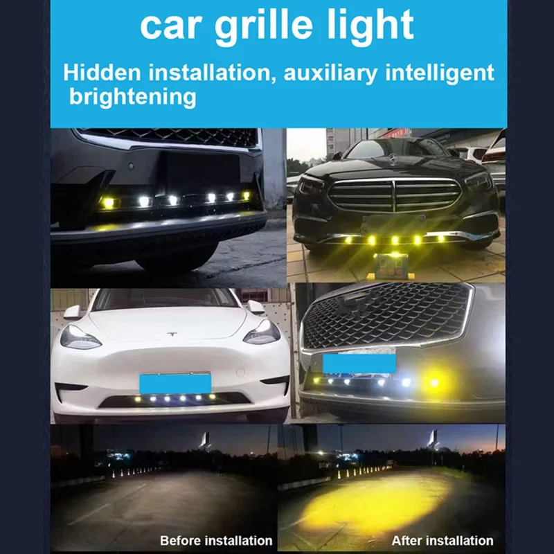 2-LED Car Spotlight IP67 Waterproof Yellow and White Light High Low Beam Lamp for Truck / SUV / ATV