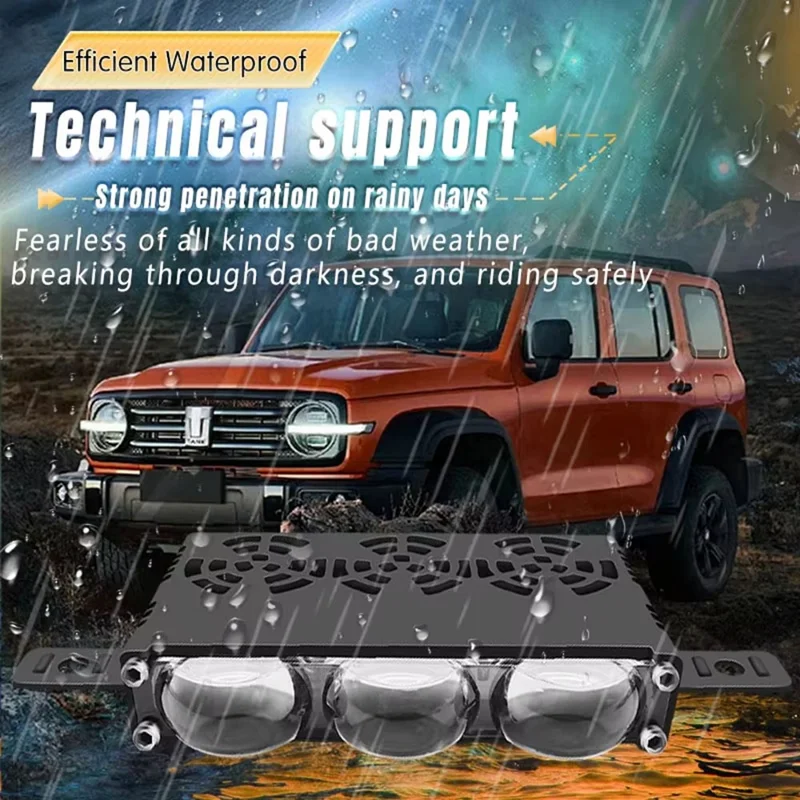 3-LED Autoprojektor IP67 wasserdicht Gelb und Weiß Licht Abblend- und Fernlicht Lampe für LKW / SUV / ATV