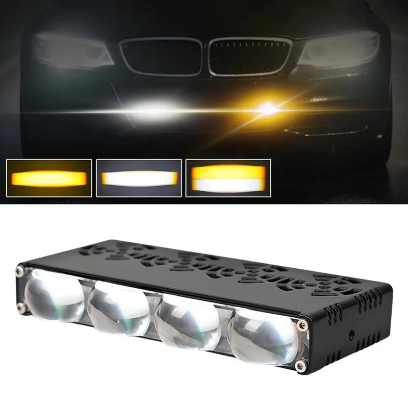 4-LED Autoscheinwerfer IP67 wasserdicht Gelb und Weiß Licht Hoch-Niedrig-Strahl Lampe für LKW / SUV / ATV