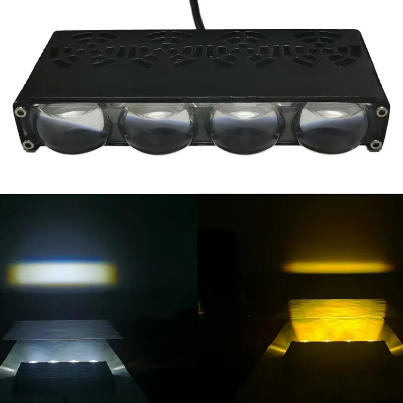 4-LED Autoscheinwerfer IP67 wasserdicht Gelb und Weiß Licht Hoch-Niedrig-Strahl Lampe für LKW / SUV / ATV