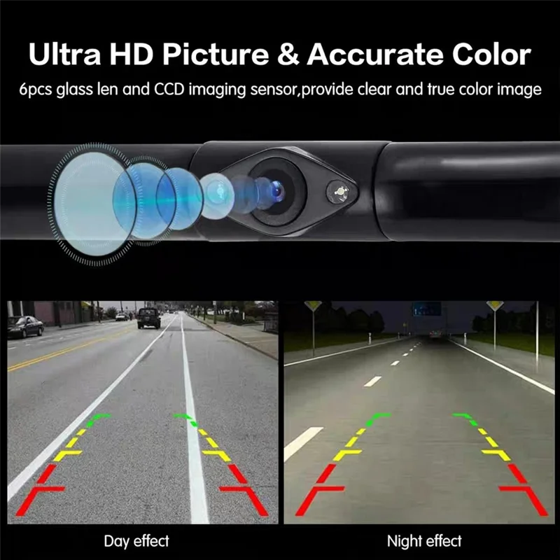 Cornice per targa automobilistica Telecamera per auto HD Visione notturna a infrarossi Telecamera posteriore per retromarcia per sedan, SUV, camion, roulotte