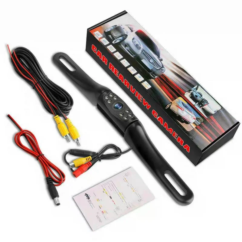 Cornice per targa automobilistica Telecamera per auto HD Visione notturna a infrarossi Telecamera posteriore per retromarcia per sedan, SUV, camion, roulotte