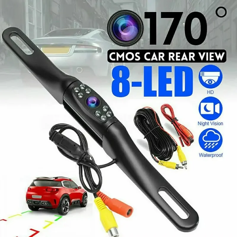 Cornice per targa automobilistica Telecamera per auto HD Visione notturna a infrarossi Telecamera posteriore per retromarcia per sedan, SUV, camion, roulotte