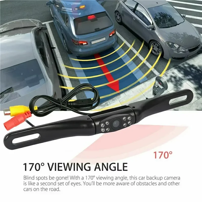 Cornice per targa automobilistica Telecamera per auto HD Visione notturna a infrarossi Telecamera posteriore per retromarcia per sedan, SUV, camion, roulotte