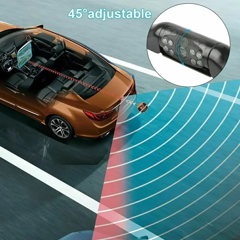 Cornice per targa automobilistica Telecamera per auto HD Visione notturna a infrarossi Telecamera posteriore per retromarcia per sedan, SUV, camion, roulotte