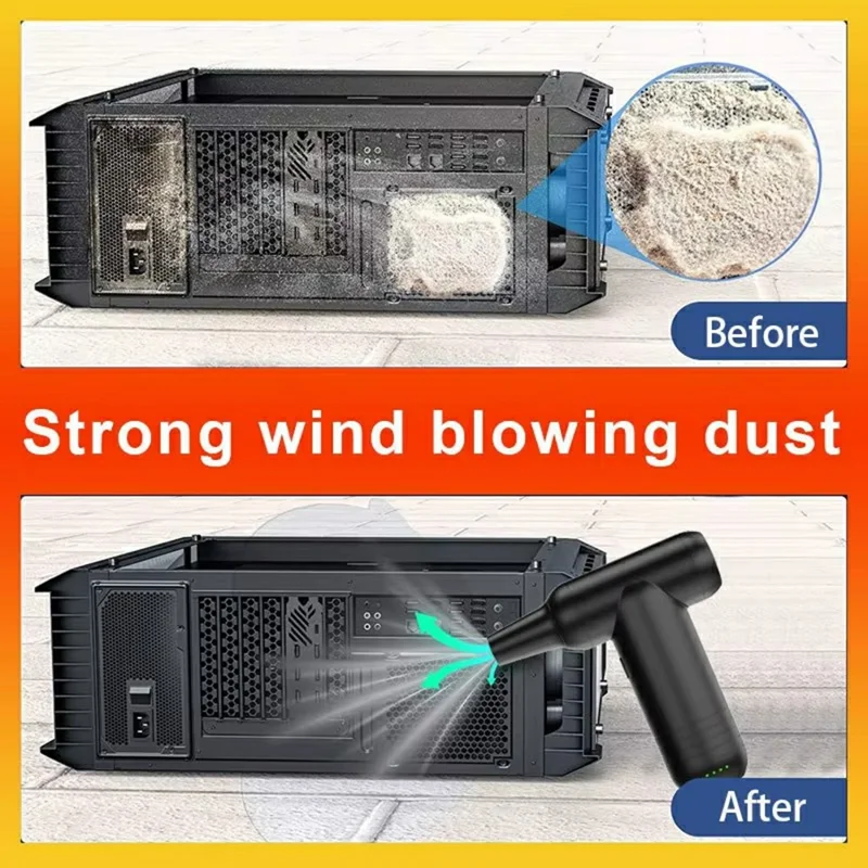 K9413B 80000RPM 7.4V High Power Handheld Air Duster for Computer Cleaning Rechargeable Blower