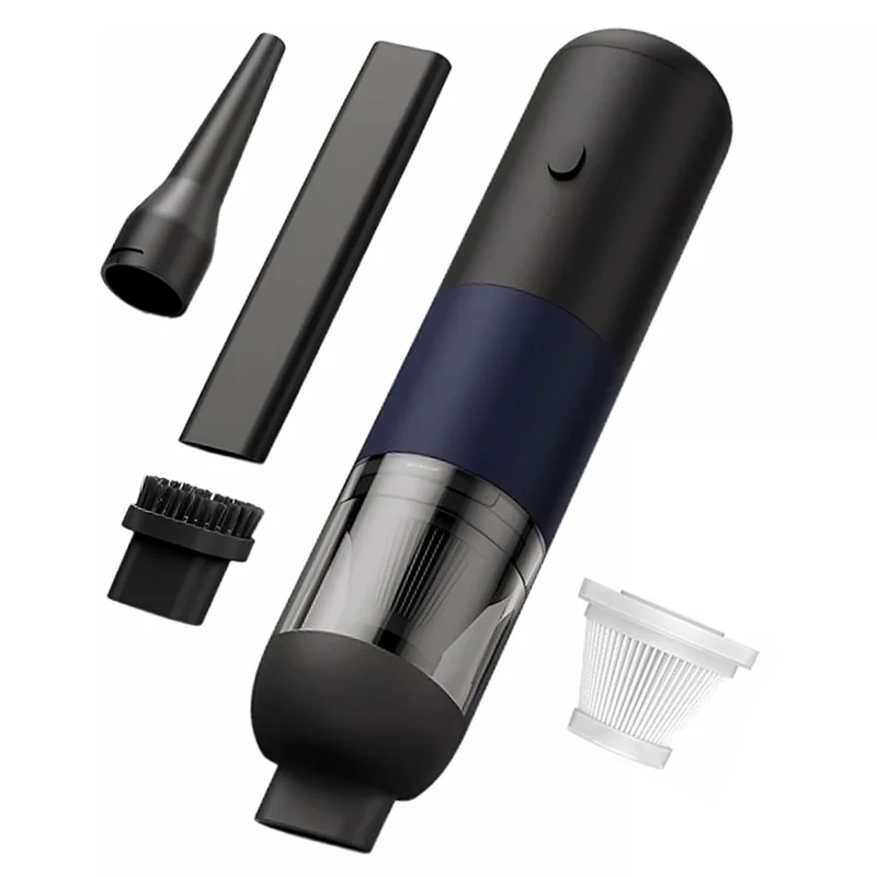 م吸 4000PA مكنسة كهربائية لاسلكية للسيارة صوت منخفض مكنسة يدوية محمولة - أسود