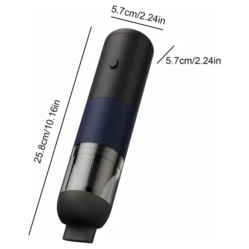 م吸 4000PA مكنسة كهربائية لاسلكية للسيارة صوت منخفض مكنسة يدوية محمولة - أسود