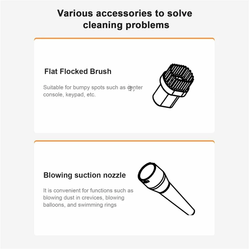 م吸 4000PA مكنسة كهربائية لاسلكية للسيارة صوت منخفض مكنسة يدوية محمولة - أسود