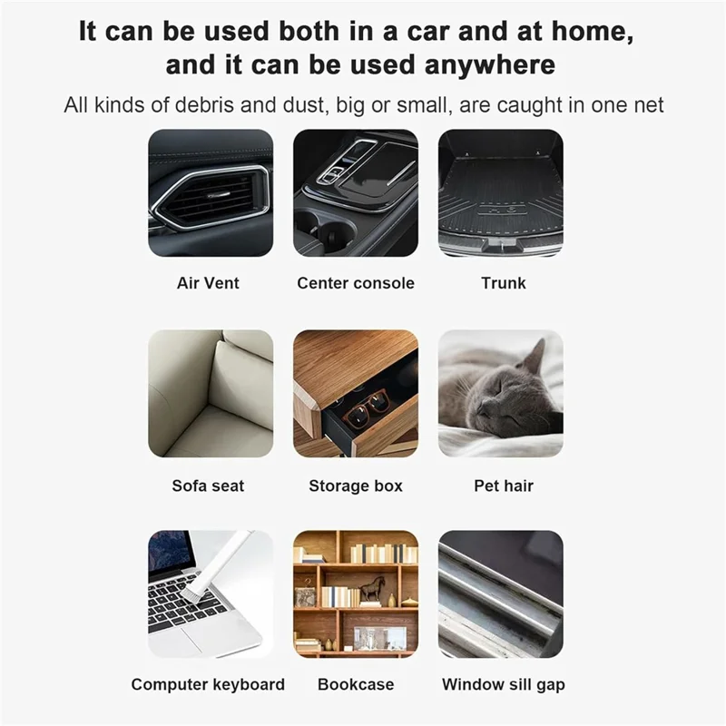 م吸 4000PA مكنسة كهربائية لاسلكية للسيارة صوت منخفض مكنسة يدوية محمولة - أسود