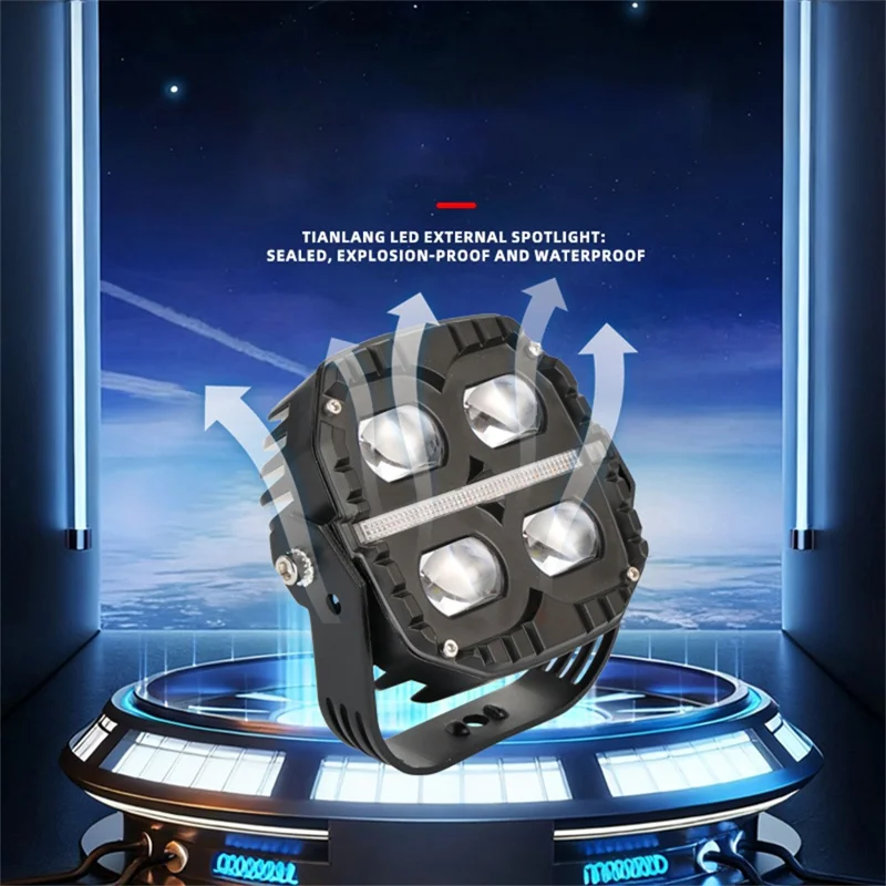 75W Car Motorcycle LED Headlight Spotlight White / Yellow Light with Flowing Yellow Signal